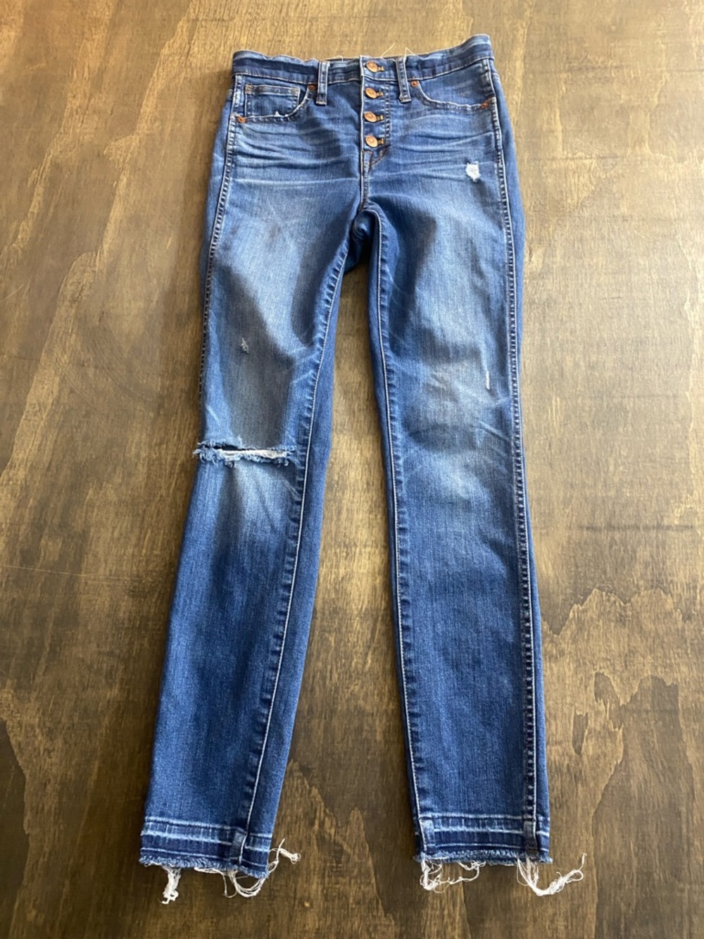 Madewell 10” High-Rise Button-Fly Blue Skinny Jeans - Picture 2 of 8